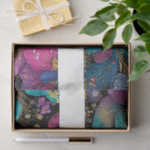 Decoupage Floral Drawer Front 29x8 Purple Gold Seidenpapier (Geschenk)