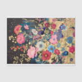 Decoupage Floral Fantasy Blume Gold Black L 131 Seidenpapier (Vorderseite)