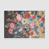 Decoupage Floral Fantasy Blume Gold Black R 131 Seidenpapier (Vorderseite)