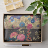 Decoupage Floral Fantasy Blume Gold Black R 131 Seidenpapier (Geschenk)