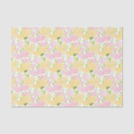 Decoupage Floral Gelb Rosa Farbe Seidenpapier
