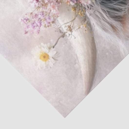 Decoupage Fluffy Highland Cow Crown Blume Seidenpapier (Ausschnitt)