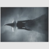 Decoupage Foggy Witch Silhouette Halloween Seidenpapier (Vorderseite)