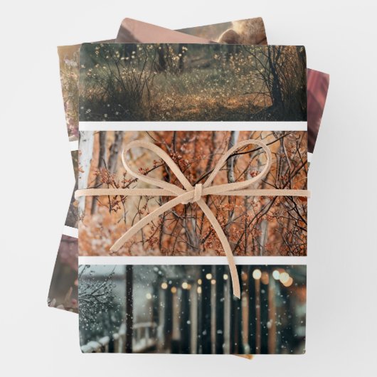 Decoupage Fox Forest Scenes Handsaw Panels  Geschenkpapier Set (Beispiel)