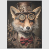 Decoupage Französisch-kanadischer Steampunk-Fuchs Seidenpapier (Vorderseite)
