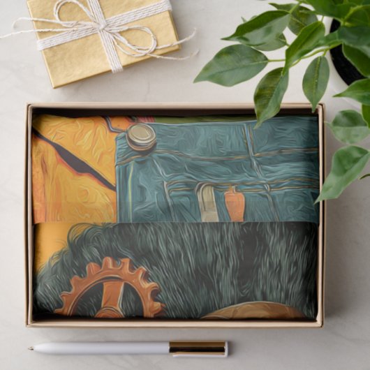 Decoupage Frau Moster Bold Orange Industria Seidenpapier (Geschenk)