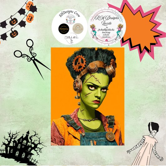 Decoupage Frau Moster Bold Orange Industria Seidenpapier