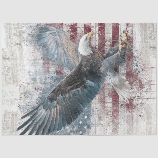 Decoupage Freiheit im Flug 4. Juli  Seidenpapier (Vorderseite)
