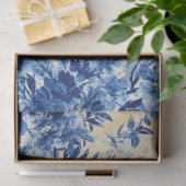 Decoupage French Country Wallpaper Blue White Seidenpapier (Geschenk)