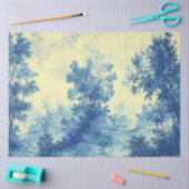 Decoupage French Landcape Blue White Palette Seidenpapier (Basteln)