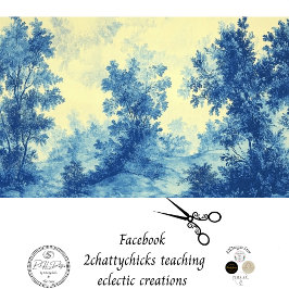 Decoupage French Landcape Blue White Palette Seidenpapier