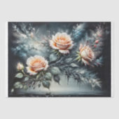 Decoupage - Gelbe Rosen auf schwarz - Seidenpapier (Vorderseite)