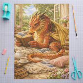 Decoupage Gemütliches Lesen Drache Seidenpapier