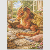 Decoupage Gemütliches Lesen Drache Seidenpapier