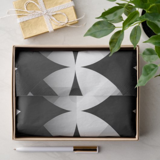 Decoupage Geometric Black White Abstract Pattern  Seidenpapier (Geschenk)