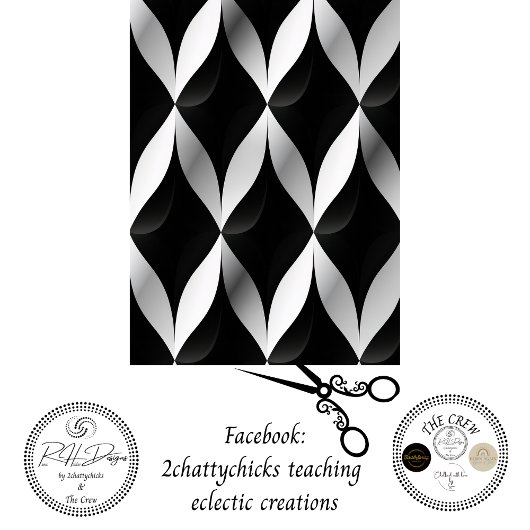 Decoupage Geometric Black White Patterns Contrast  Seidenpapier