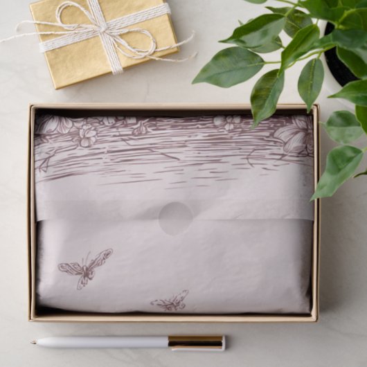 Decoupage Ghost vergewaltigt in rosa Spitzen Hallo Seidenpapier (Geschenk)