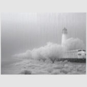 Decoupage Ghost White Winter Train Reise Seidenpapier (Vorderseite)