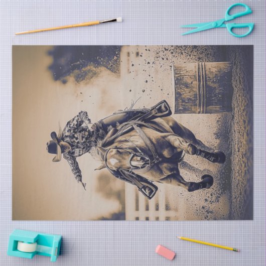 Decoupage Girl Barrel Racer Arena Wettbewerb Seidenpapier (Basteln)
