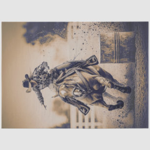 Decoupage Girl Barrel Racer Arena Wettbewerb Seidenpapier