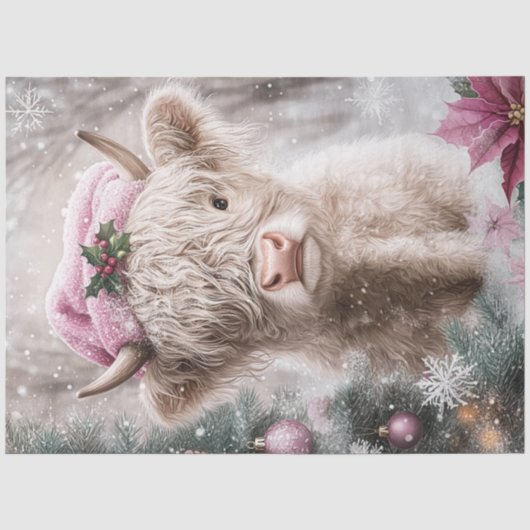 Decoupage Girl Dressed Weihnachtskleid Seidenpapier (Vorderseite)