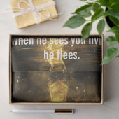 Decoupage Golden Cross Piercing durch Dunkelheit Seidenpapier (Geschenk)