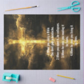 Decoupage Golden Cross Piercing durch Dunkelheit Seidenpapier (Basteln)