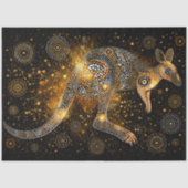 Découpage Golden Kangaroo Aboriginal Dot Art Seidenpapier (Vorderseite)