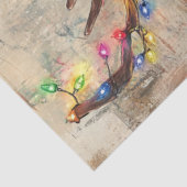 Decoupage Golden Retriever Antlers Colored Scarf Seidenpapier (Ausschnitt)