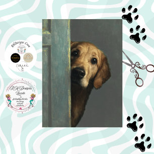 Decoupage Golden Retriever späht Erdnussbutter Seidenpapier