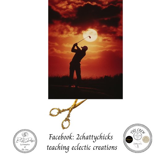Decoupage Golfer Silhouette Fiery Horizon Seidenpapier