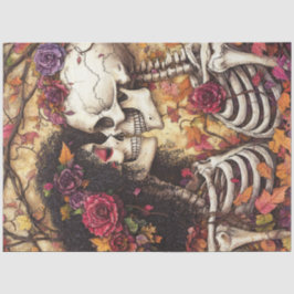 Decoupage Gothic African Skeleton Wedding Seidenpapier