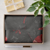 Decoupage Gothic Black Marble Skelett-Rote Rosen Seidenpapier (Geschenk)