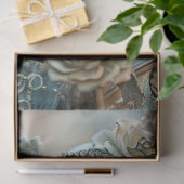 Decoupage Gothic Elaborate Wedding Aquamarin Flora Seidenpapier (Geschenk)