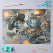 Decoupage Gothic Elaborate Wedding Aquamarin Flora Seidenpapier (Basteln)