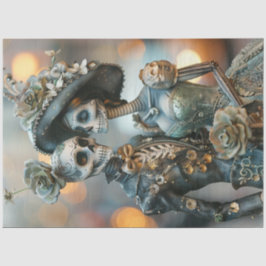 Decoupage Gothic Elaborate Wedding Aquamarin Flora Seidenpapier