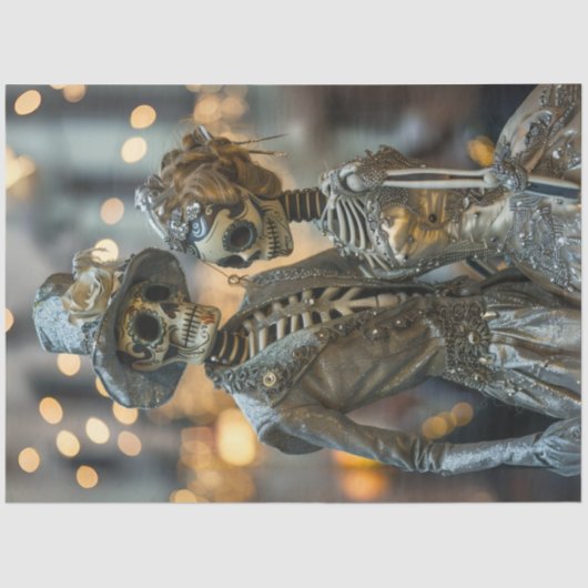 Decoupage Gothic Elegante Skeleton Seidenpapier (Vorderseite)