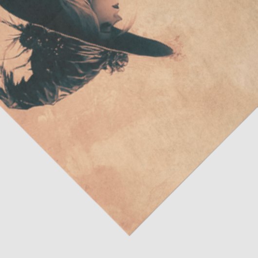 Decoupage Gothic Fantasy Witch monochrome Effekte Seidenpapier (Detail)