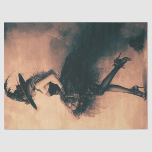 Decoupage Gothic Fantasy Witch monochrome Effekte Seidenpapier (Vorderseite)