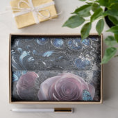 Decoupage Gothic Luxe Skull Krönte in Bloom Seidenpapier (Geschenk)