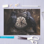 Decoupage Gothic Ravens mit Uhr Seidenpapier (Handwerk)