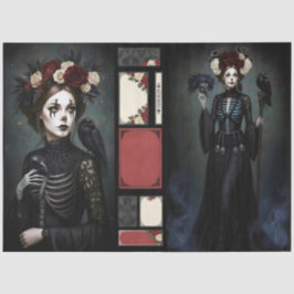 Decoupage Gothic Rose Queen – Dark Romantic Art  Seidenpapier