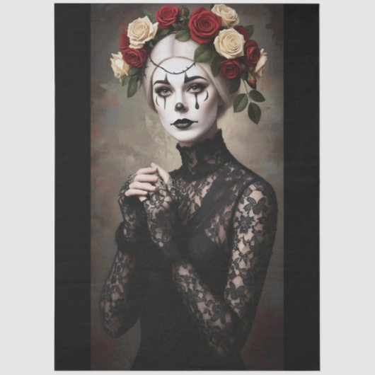 Decoupage Gothic Rose Queen – Dark Romantic Art  Seidenpapier (Vorderseite)