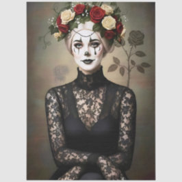 Decoupage Gothic Rose Queen – Dark Romantic Art  Seidenpapier