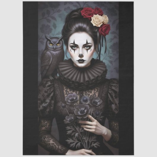 Decoupage Gothic Rose Queen – Dark Romantic Art Seidenpapier (Vorderseite)