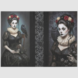 Decoupage Gothic Rose Queen – Dark Romantic Art  Seidenpapier