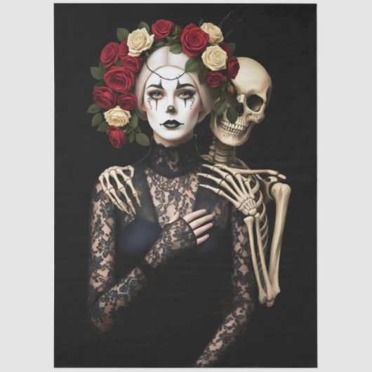 Decoupage Gothic Rose Queen – Dark Romantic Art  Seidenpapier (Vorderseite)