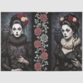 Decoupage Gothic Rose Queen – Dark Romantic Art  Seidenpapier (Vorderseite)