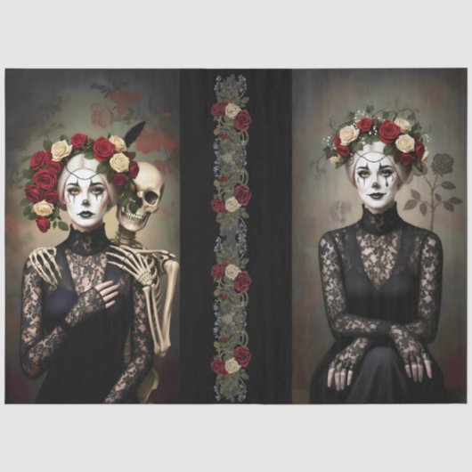 Decoupage Gothic Rose Queen – Dark Romantic Art  Seidenpapier (Vorderseite)