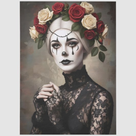 Decoupage Gothic Rose Queen – Dark Romantic Art Seidenpapier (Vorderseite)